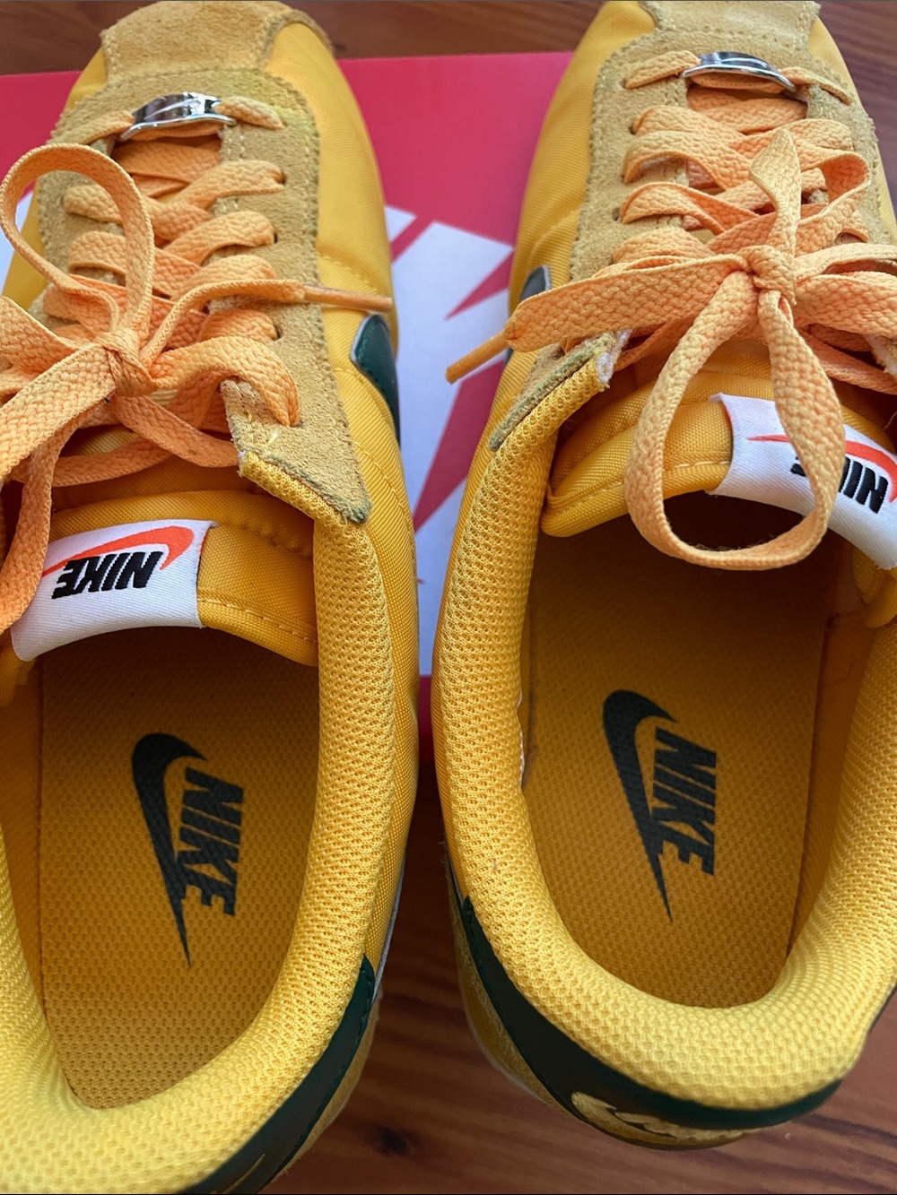 Nike Yellow and Green Cortez Sneakers - Picture 6 of 8